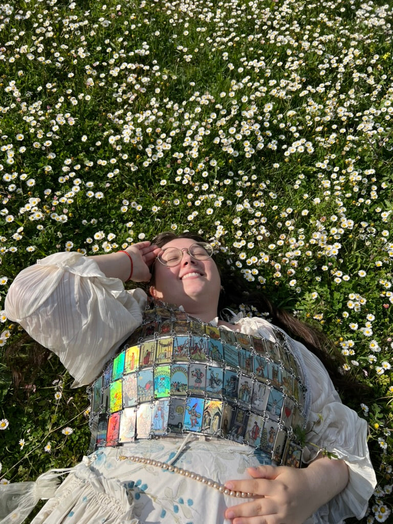 The Holographic, Chainmailed, Tarot Bodice | For Renaissance Faires, Pre-Raphaelite Knight Girls, and Chappel Roan Concerts