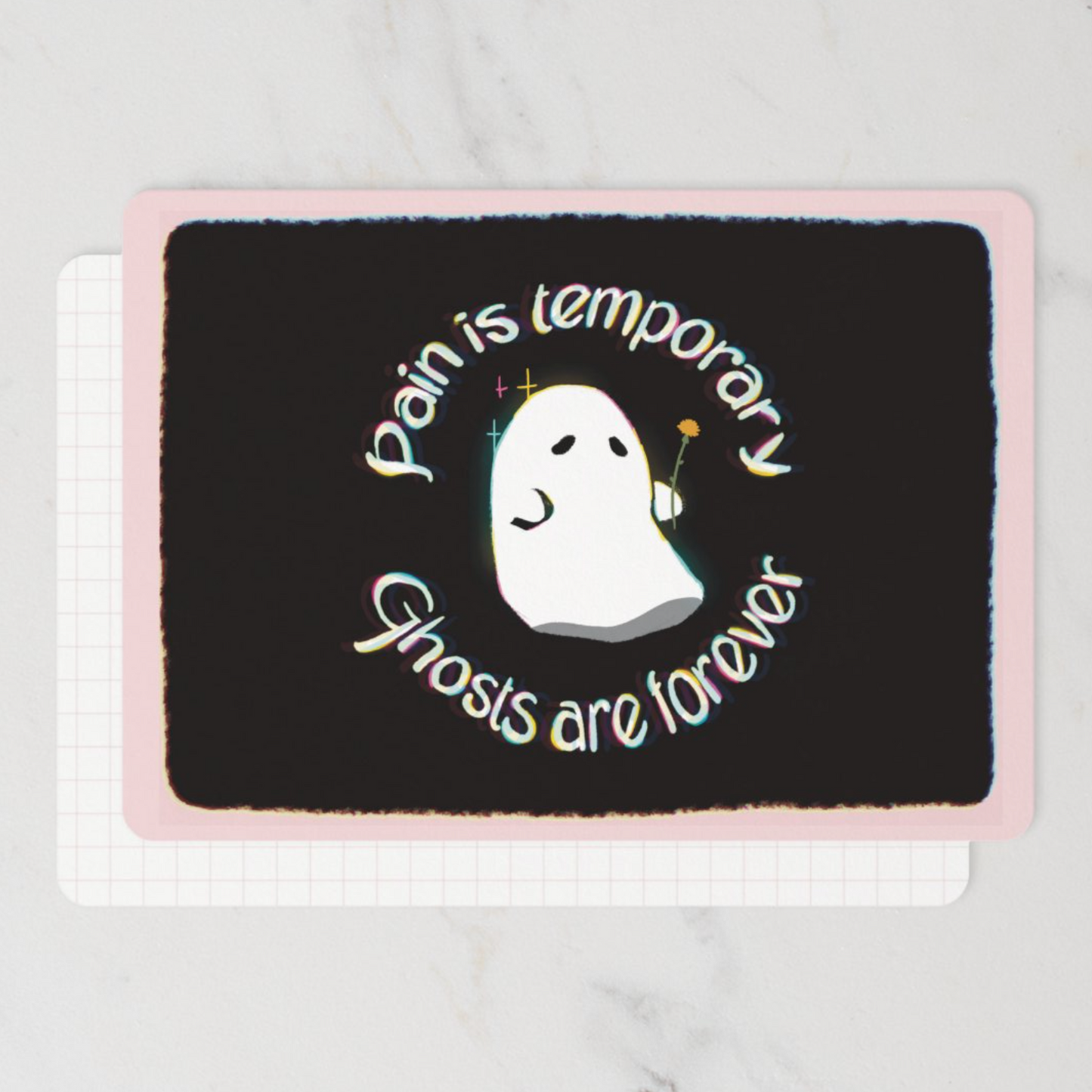 Pain is Temporary, Ghosts are Forever Postcard - Mini Art Print