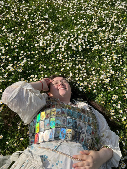 The Holographic, Chainmailed, Tarot Bodice | For Renaissance Faires, Pre-Raphaelite Knight Girls, and Chappel Roan Concerts