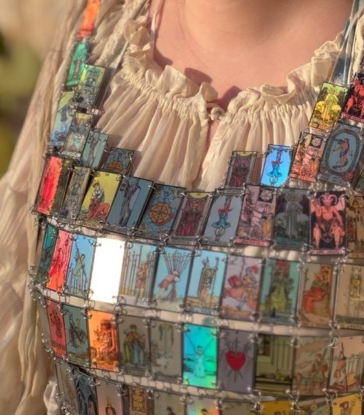 The Holographic, Chainmailed, Tarot Bodice | For Renaissance Faires, Pre-Raphaelite Knight Girls, and Chappel Roan Concerts