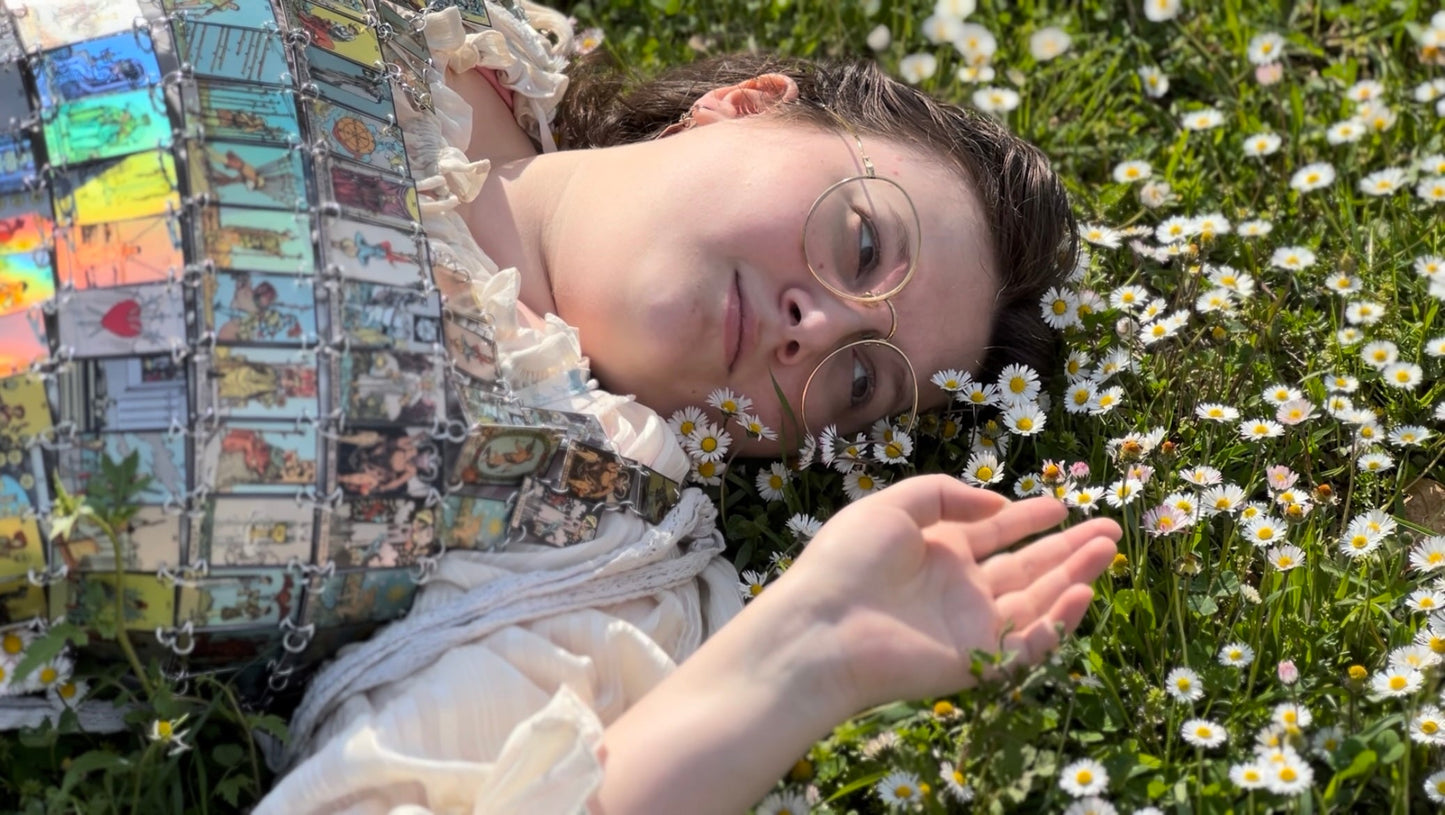 The Holographic, Chainmailed, Tarot Bodice | For Renaissance Faires, Pre-Raphaelite Knight Girls, and Chappel Roan Concerts